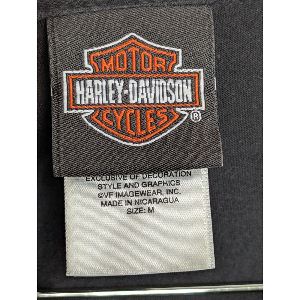 Harley-Davidson Kona Big Island Hawaii Women's Long Slv Shirt Sz M Black Gold - Picture 5 of 6